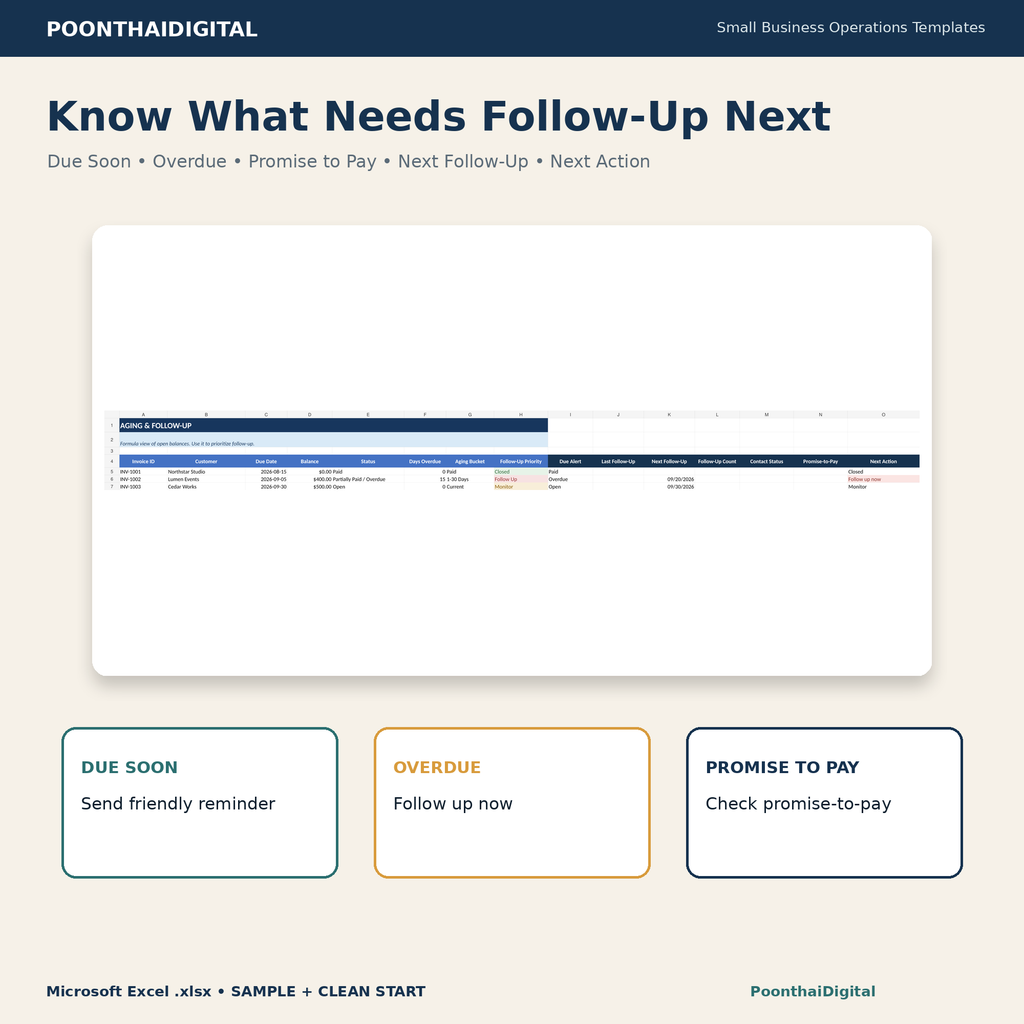 Next action and payment follow-up preview